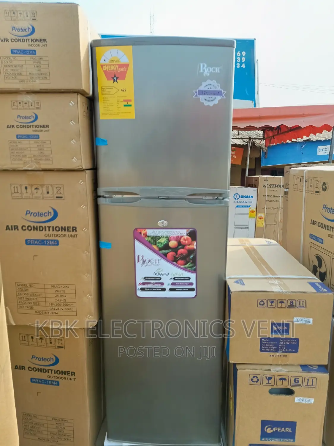 Roch 166ltr Double Door Refrigerators Top Freezer