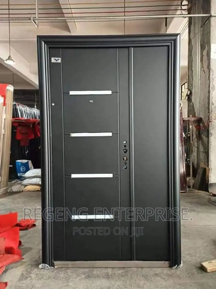 Security Door With (12 Locks) Black.