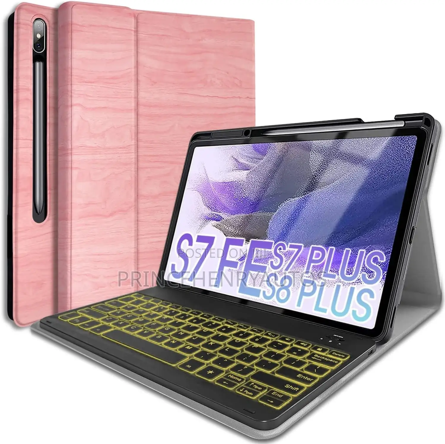 Wineecy Backlit Keyboard Case For12.4'' Tab S7 FE/ S8+/S7+