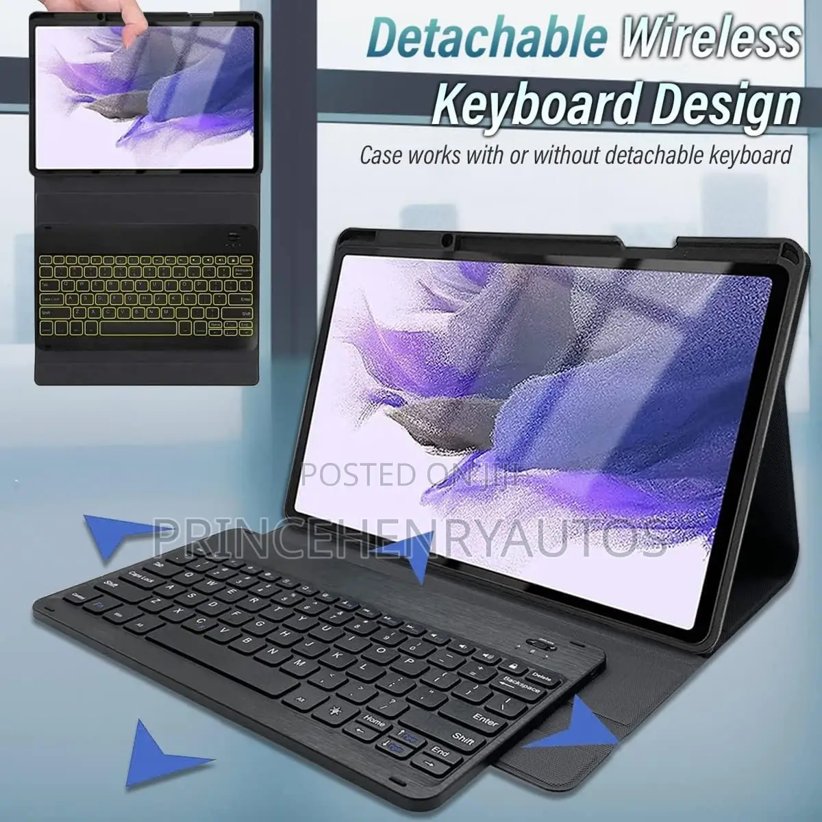 Wineecy Backlit Keyboard Case For12.4'' Tab S7 FE/ S8+/S7+