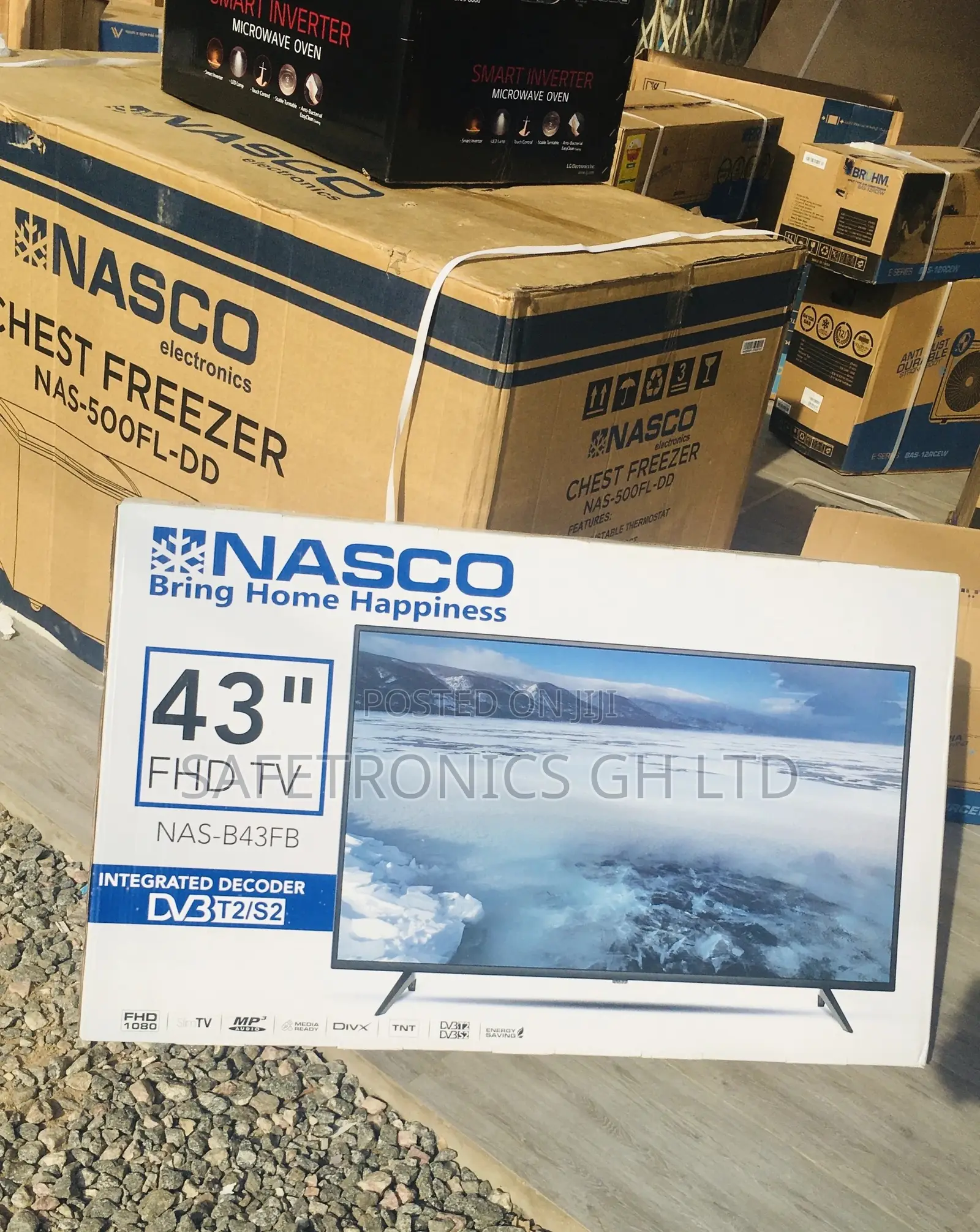 Electric Glossy LED 43 Inches Nasco Black Full HD Digital Tv