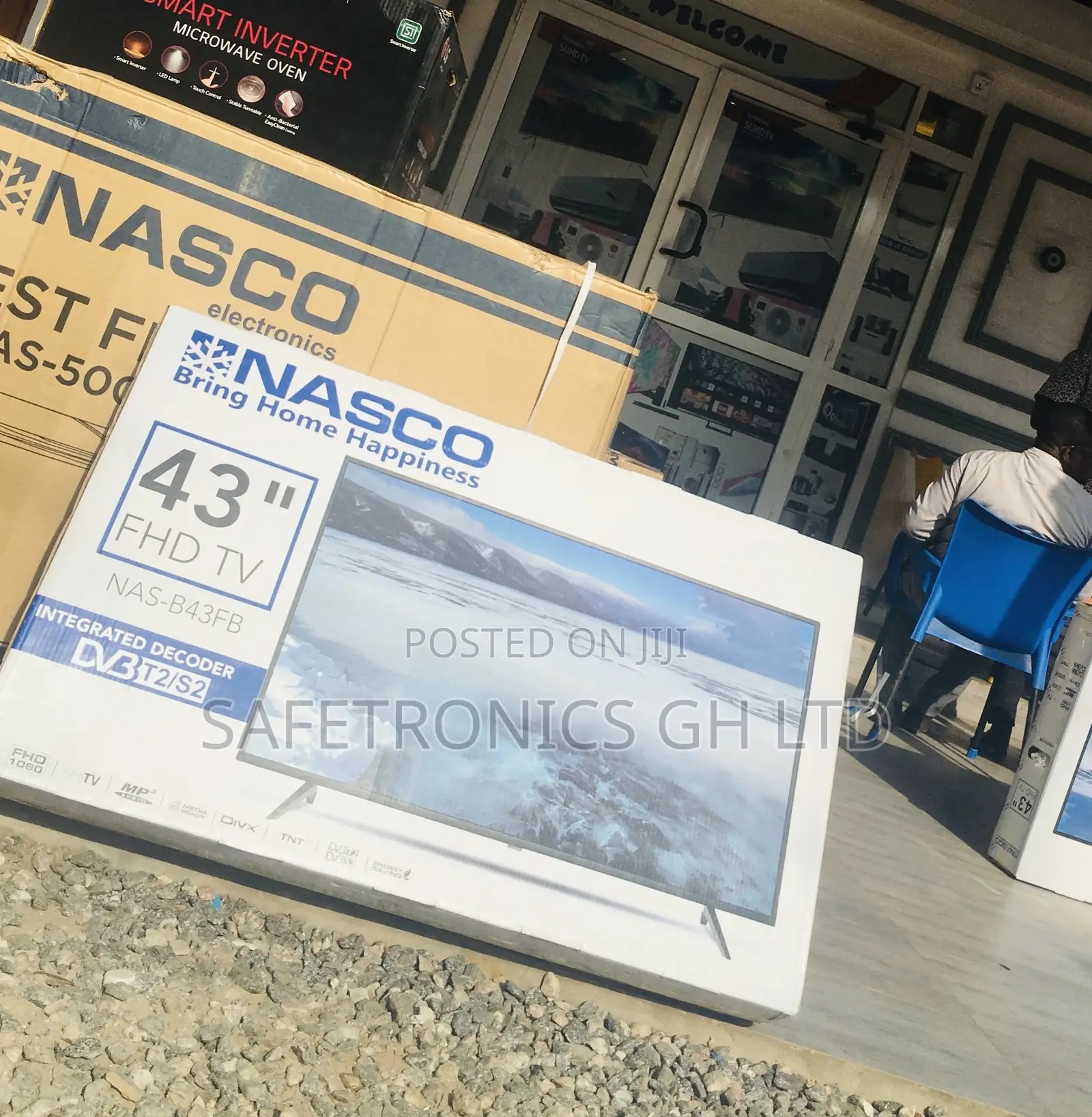 Nasco 43 Inches Glossy Full HD LED Electric Black Digital Tv