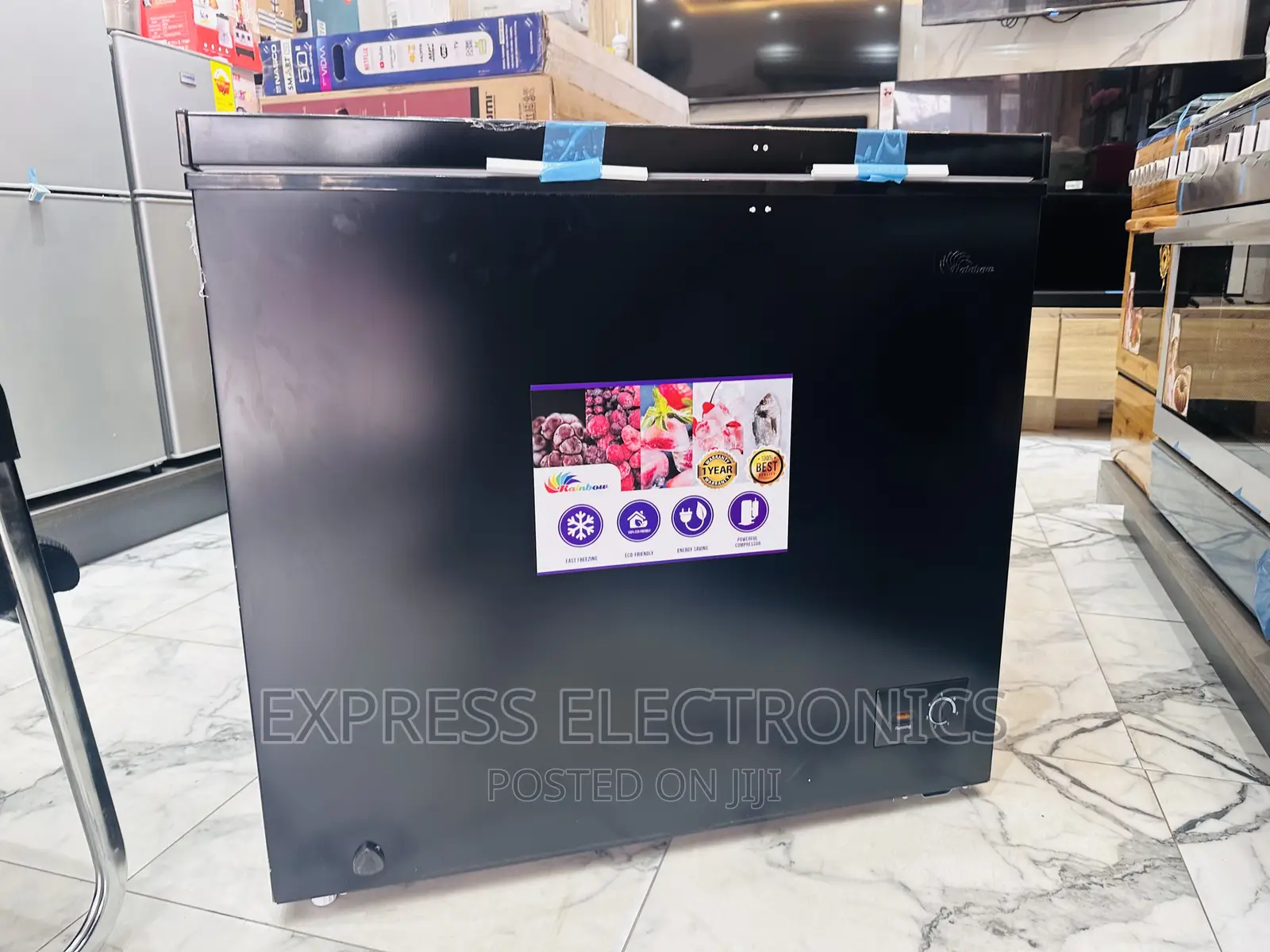 Zealous Sleek Black Chest Freezer Single Door 200L