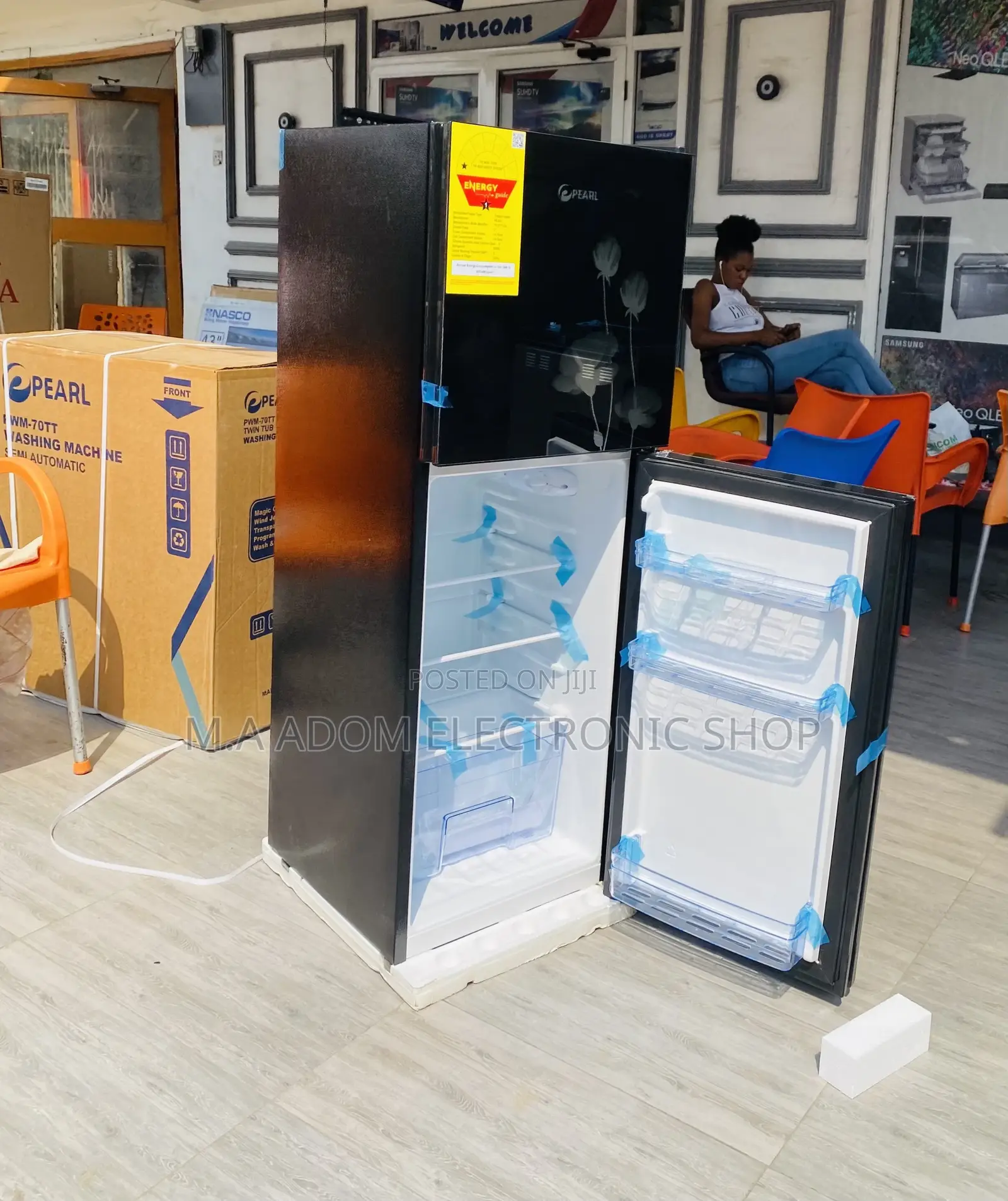 Super Affordable Pearl Pf217t-2b Double Door Fridge.
