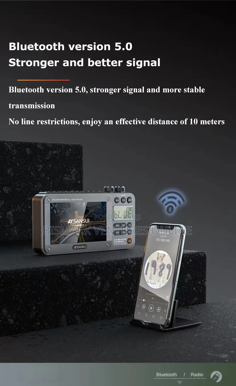Video, FM Radio Wireless Bluetooth 7 Inches