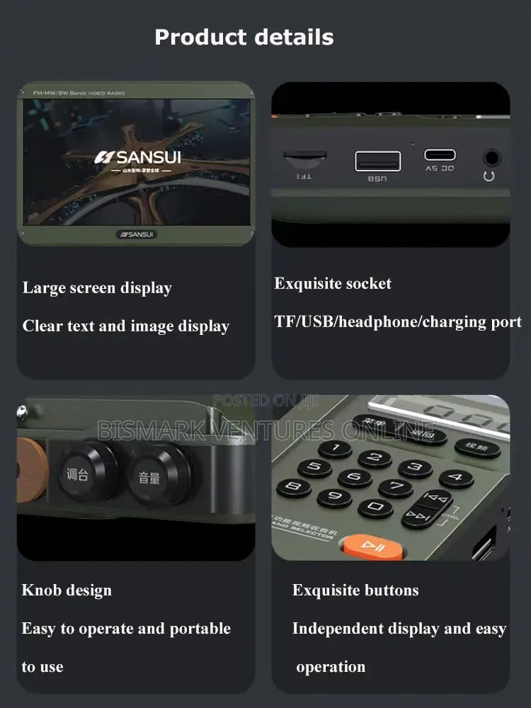 Video, FM Radio Wireless Bluetooth 7 Inches