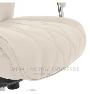 Sutherland Quilted Leather Office Chair, Light Ivory