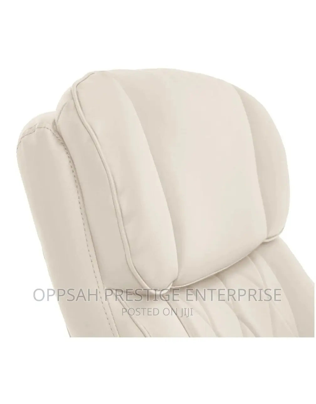 Sutherland Quilted Leather Office Chair, Light Ivory
