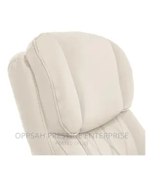Sutherland Quilted Leather Office Chair, Light Ivory