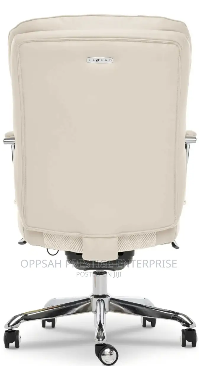 Sutherland Quilted Leather Office Chair, Light Ivory