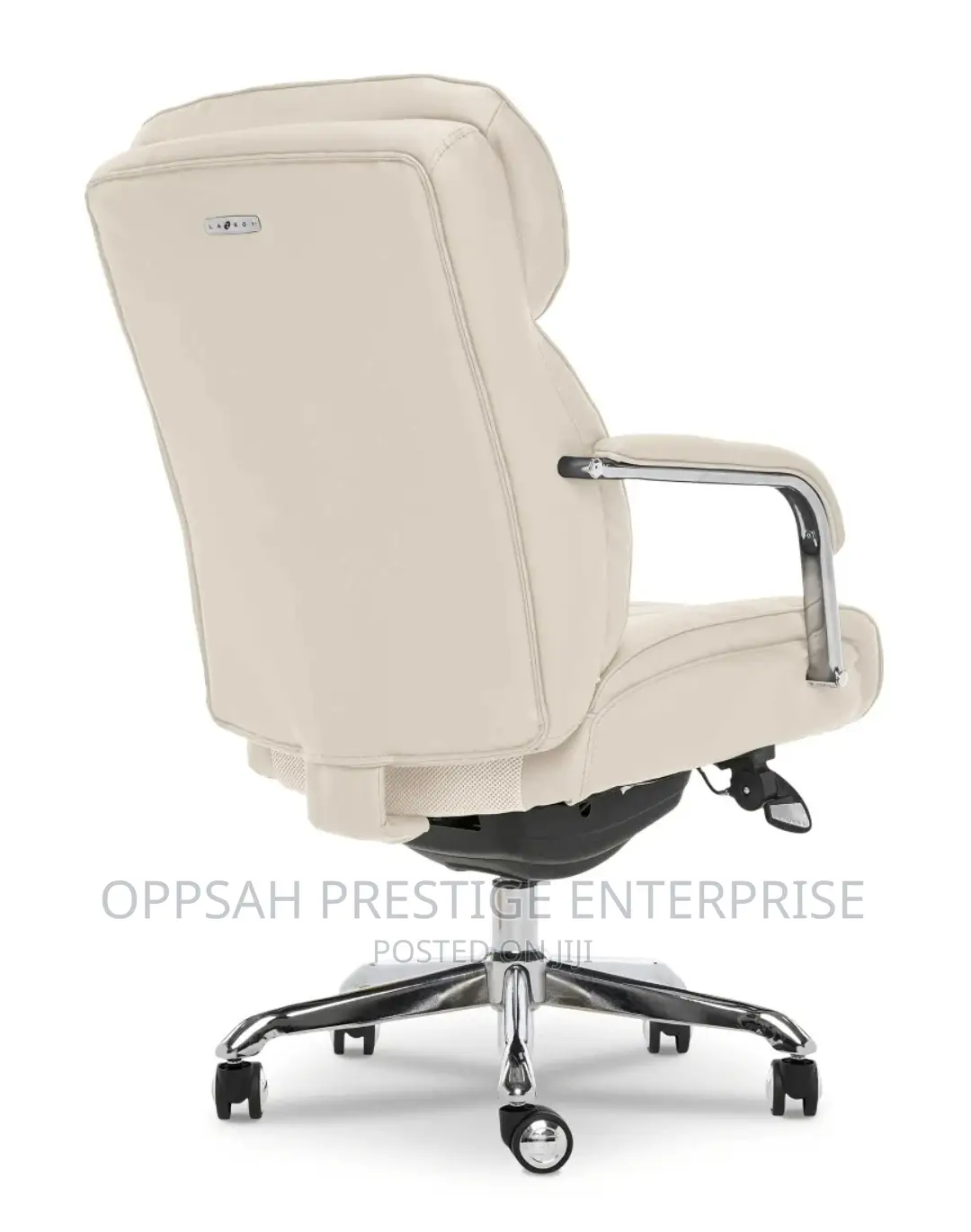 Sutherland Quilted Leather Office Chair, Light Ivory