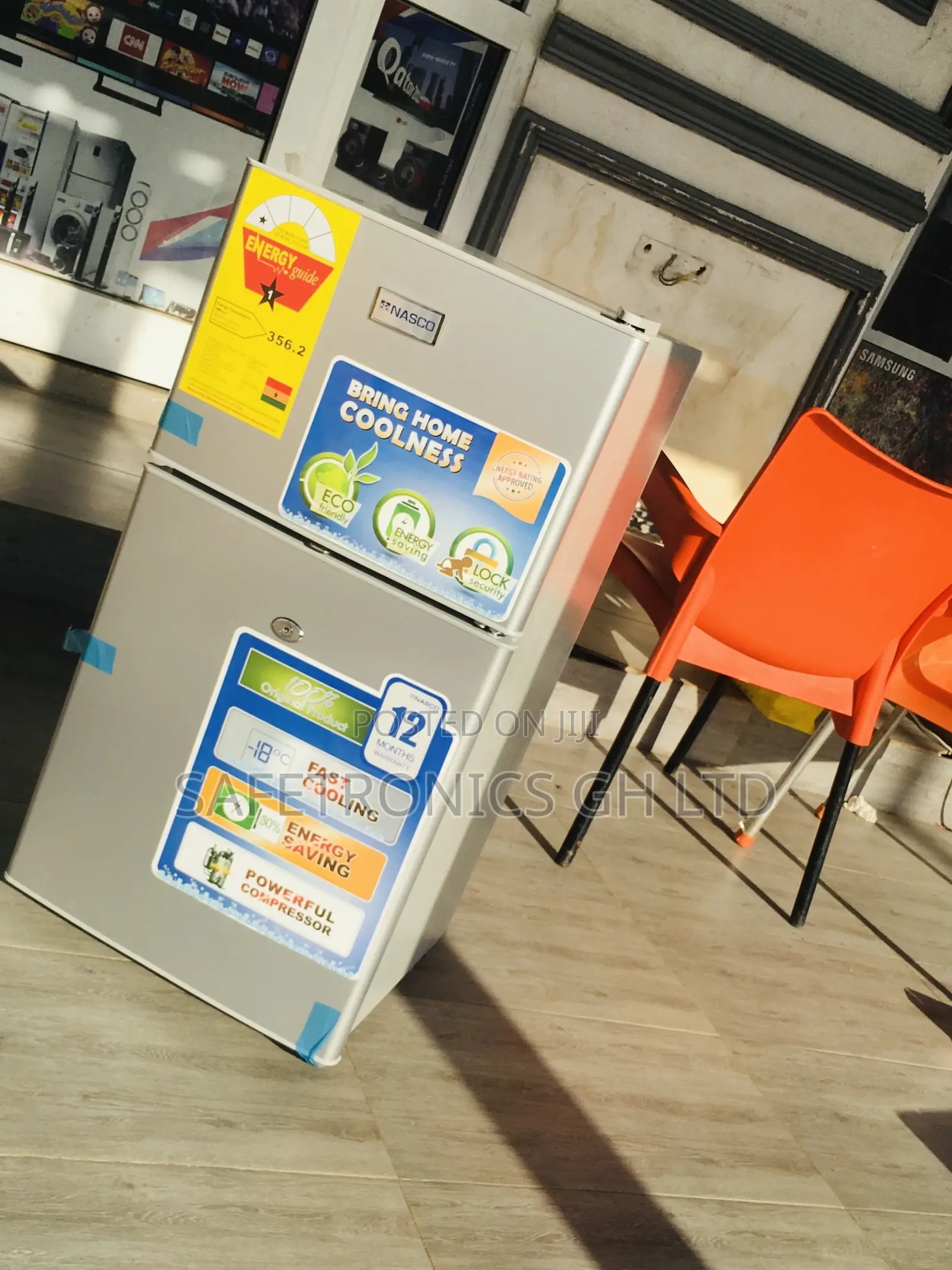 Gray Nasf2-120 Doubledoor Nasco Topfreezer 90 Liters Fridge