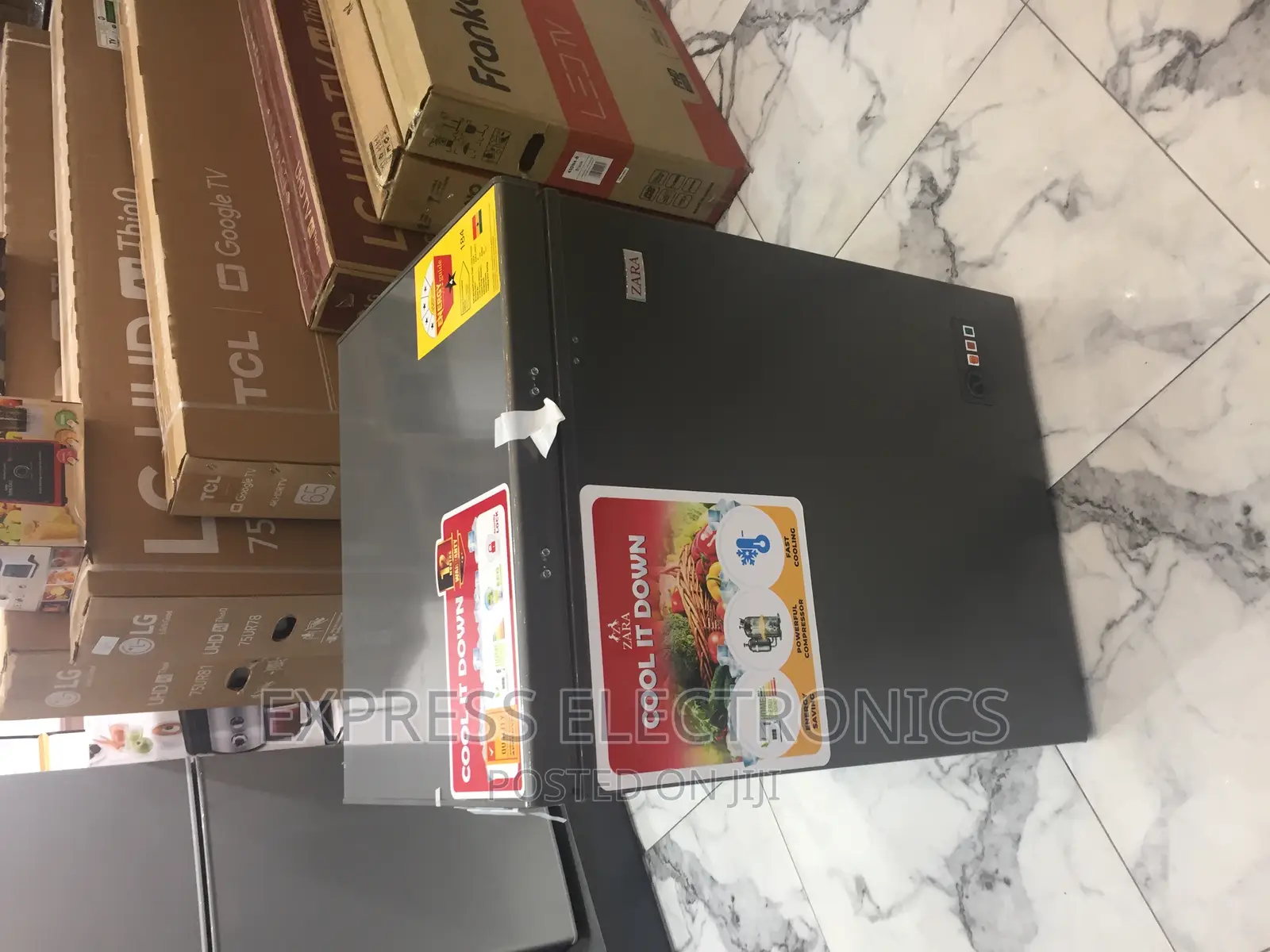 Chest Freezer. Zara Grey Color. 144L