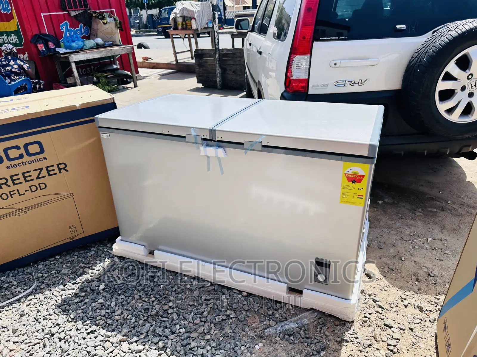 2 Removable Basket Nasco 425L Double Door Chest Freezer