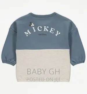 Disney Mickey Mouse Blue Sweatshirt and Shorts Outfit
