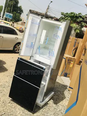 Glass Pearl Bottomfreezer Black Pf-470bg 4 Doors Fridge