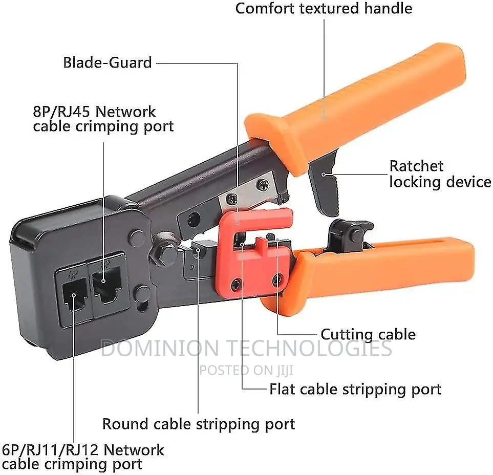 Rj45 Pass Through Connectors Crimping Tool Cat6 Cat5