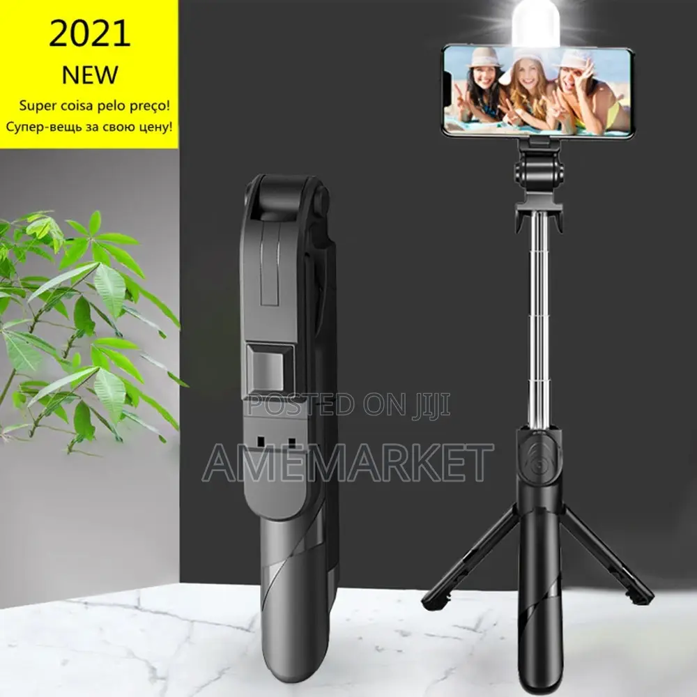 Phone Selfie Stick With Led Light Bluetooth Remote Control