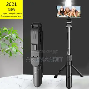 Phone Selfie Stick With Led Light Bluetooth Remote Control