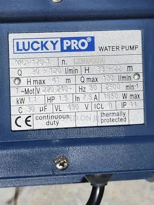 1.5 HP Pressure Pump Lucy PRO