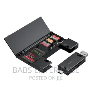 Porodo Blue 2 in 1 Card Reader With Card Holder
