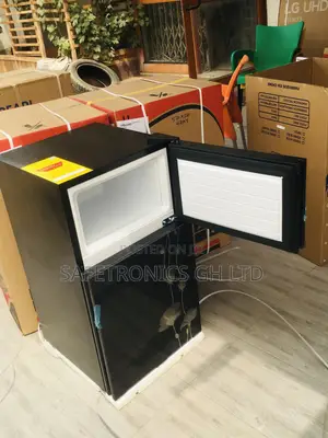 New Pearl Doubledoor Black Glass PF-10T Topfreezer Fridge