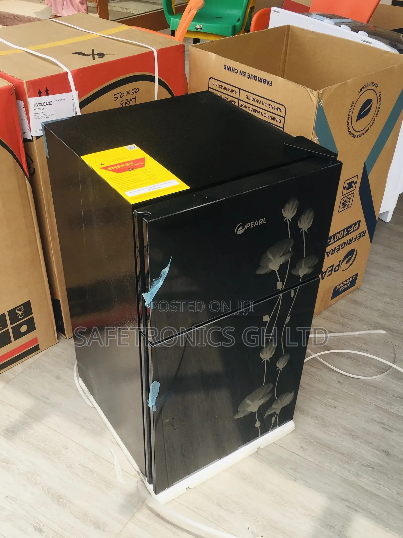 Topfreezer Doubledoor Pearl PF-10T Black Glass Fridge