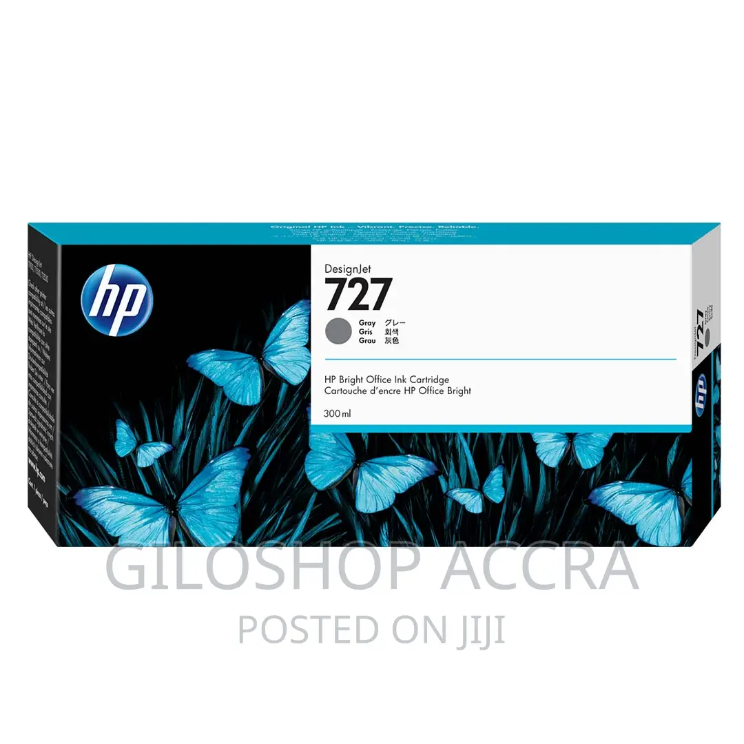 HP 727 300-Ml Gray Designjet Ink Cartridge, F9J80A
