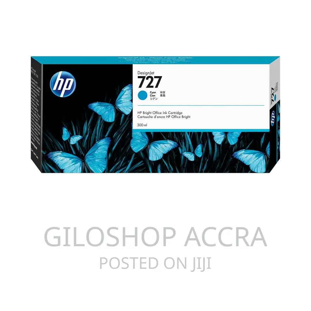 HP 727 300-Ml Cyan Designjet Ink Cartridge, F9J76A