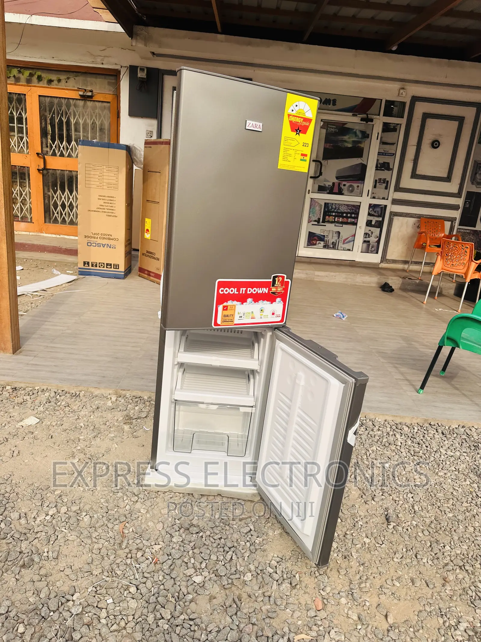 Original New Grey Zara 240BF Double Door Fridge