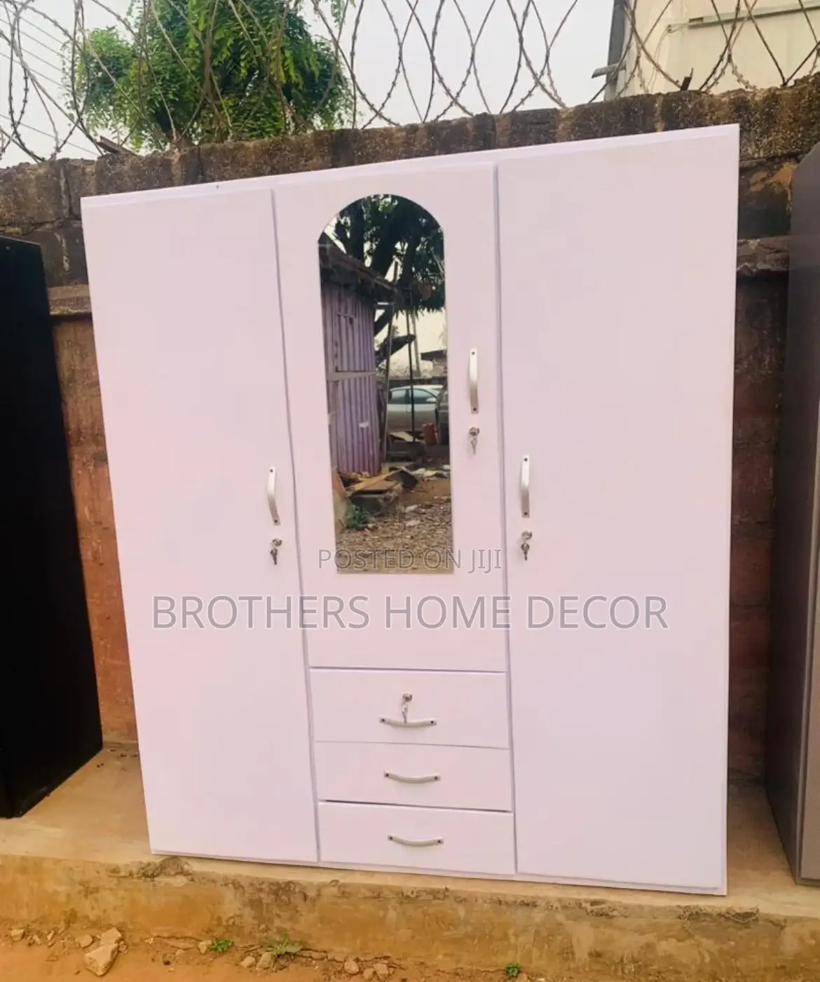 Enhance Three Door Wardrobe White Color