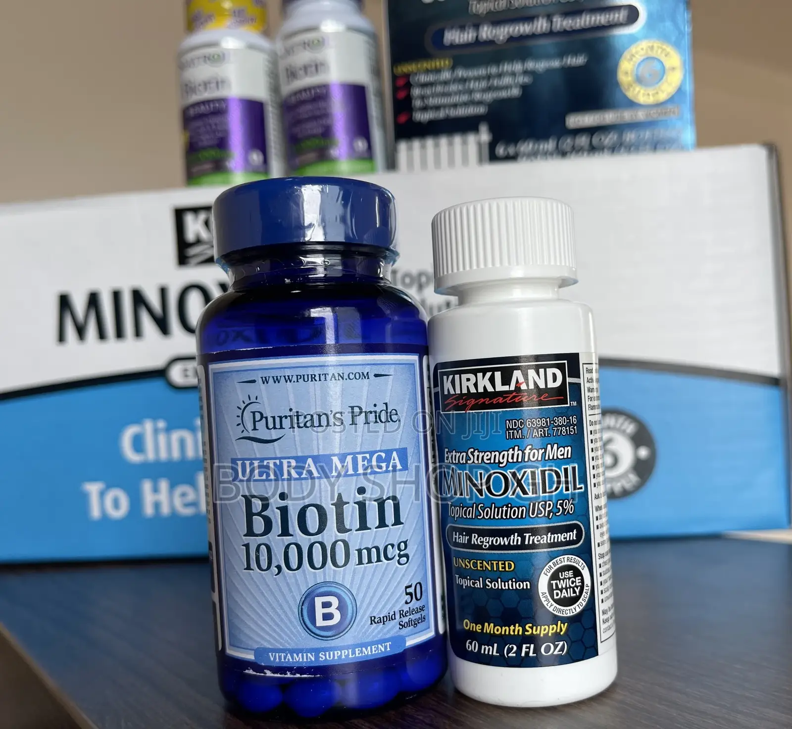 Beard Growth Starter Pack - Kirkland Minoxidil + Biotin 