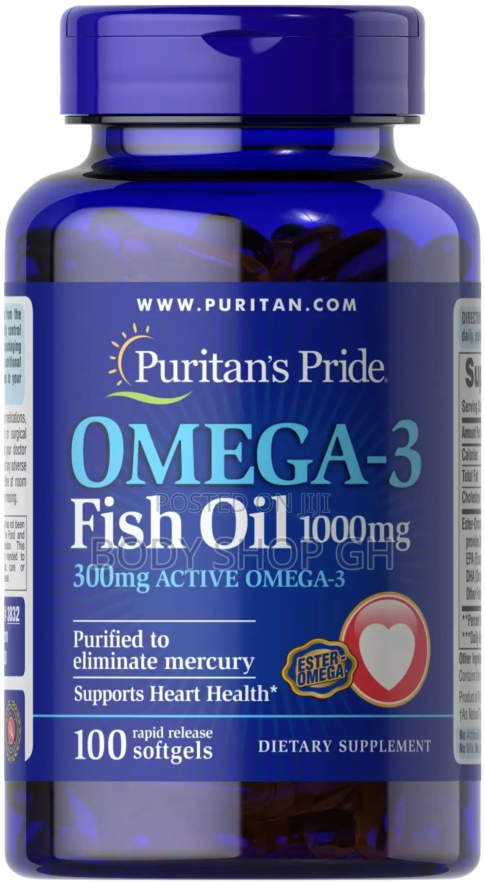 Puritans Pride OMEGA 3 Fish Oil 1000 MG / 100 Softgels