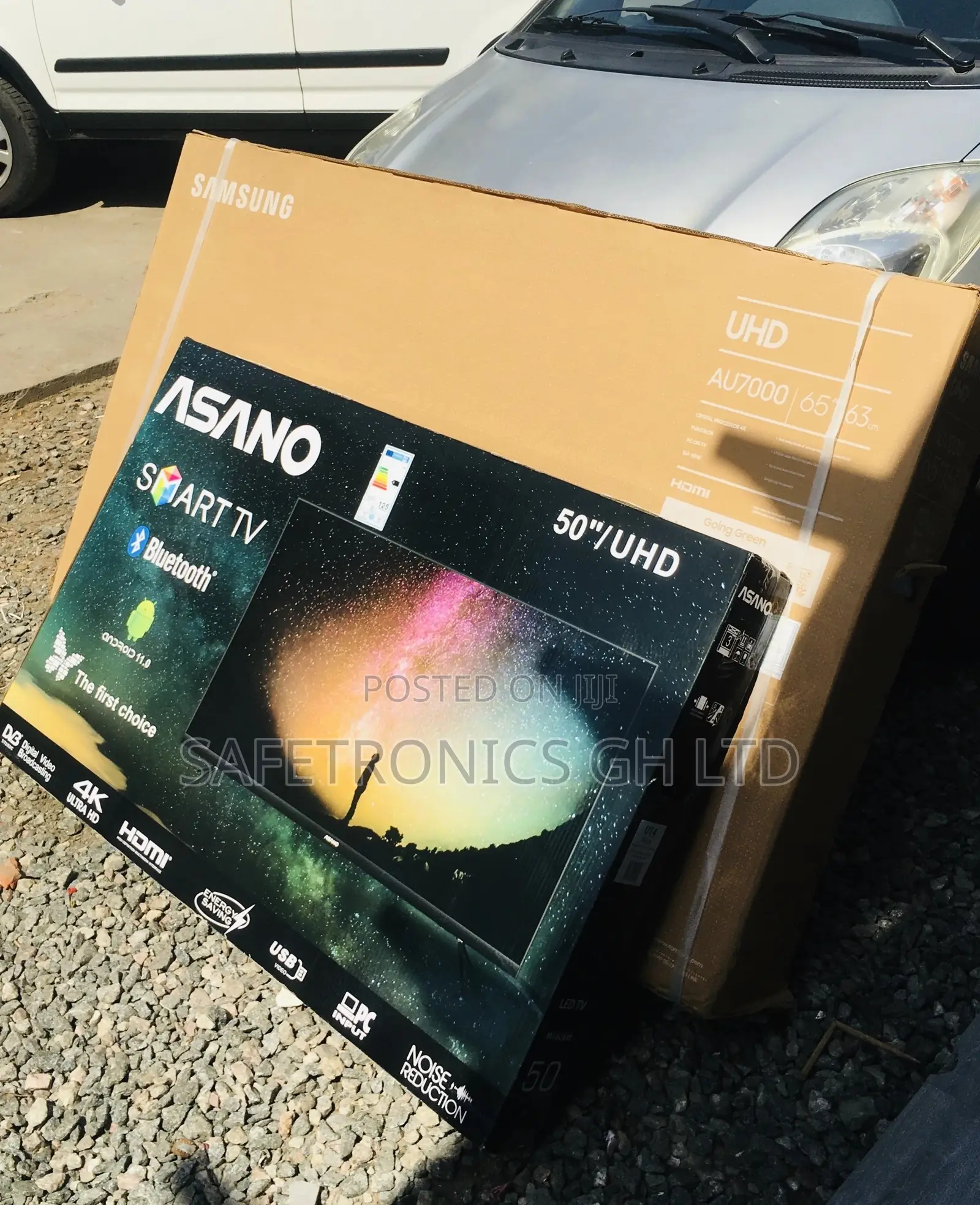 Asano Black Electric Glossy LED UHD 50 Inches Smart Tv