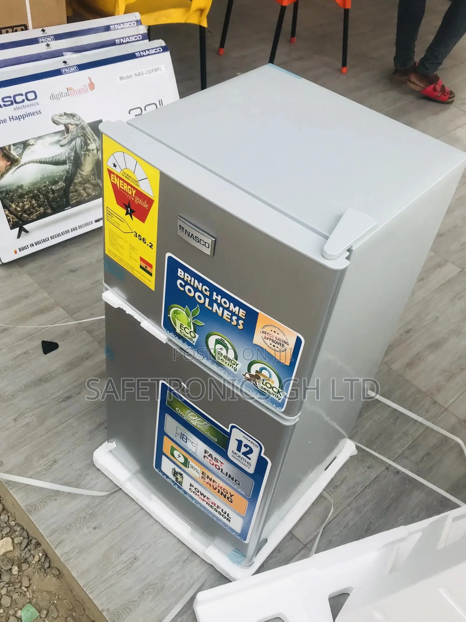 Gray Topfreezer Doubledoor Nas-120 Electric Nasco Fridge