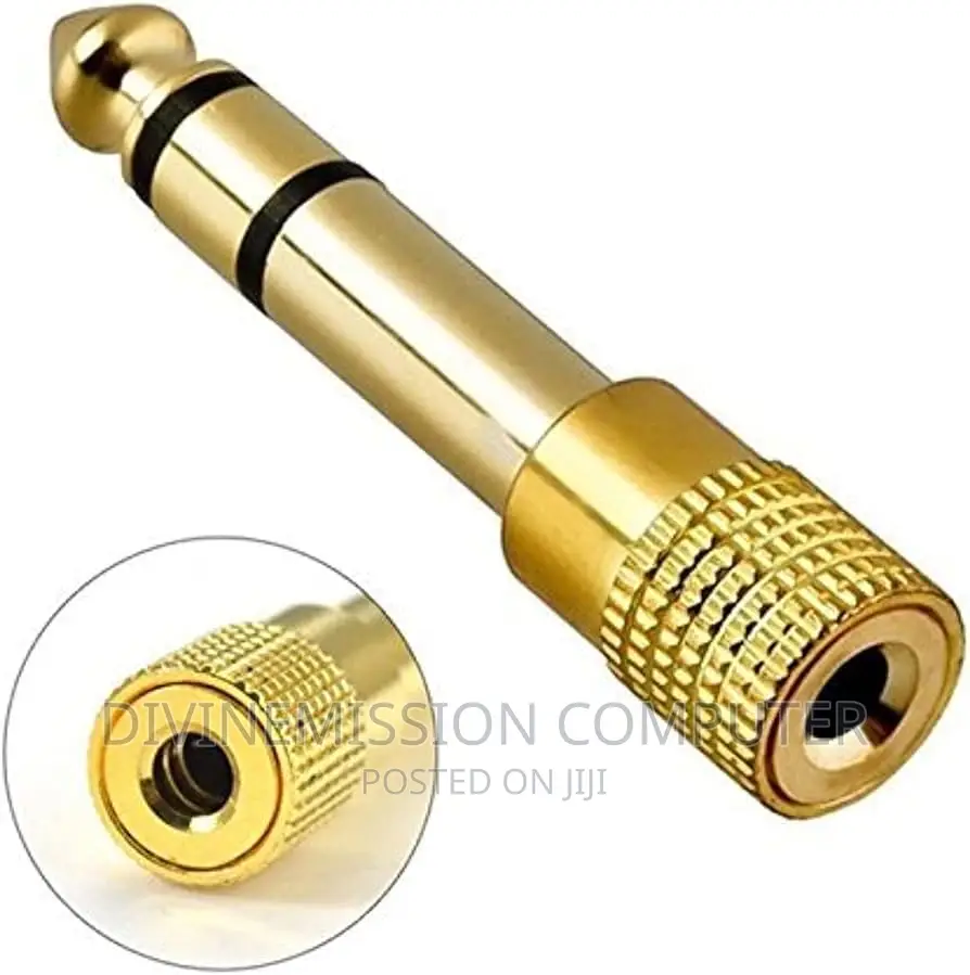 Aux Converter, 3.5mm Female to Male Converter 6.35mm