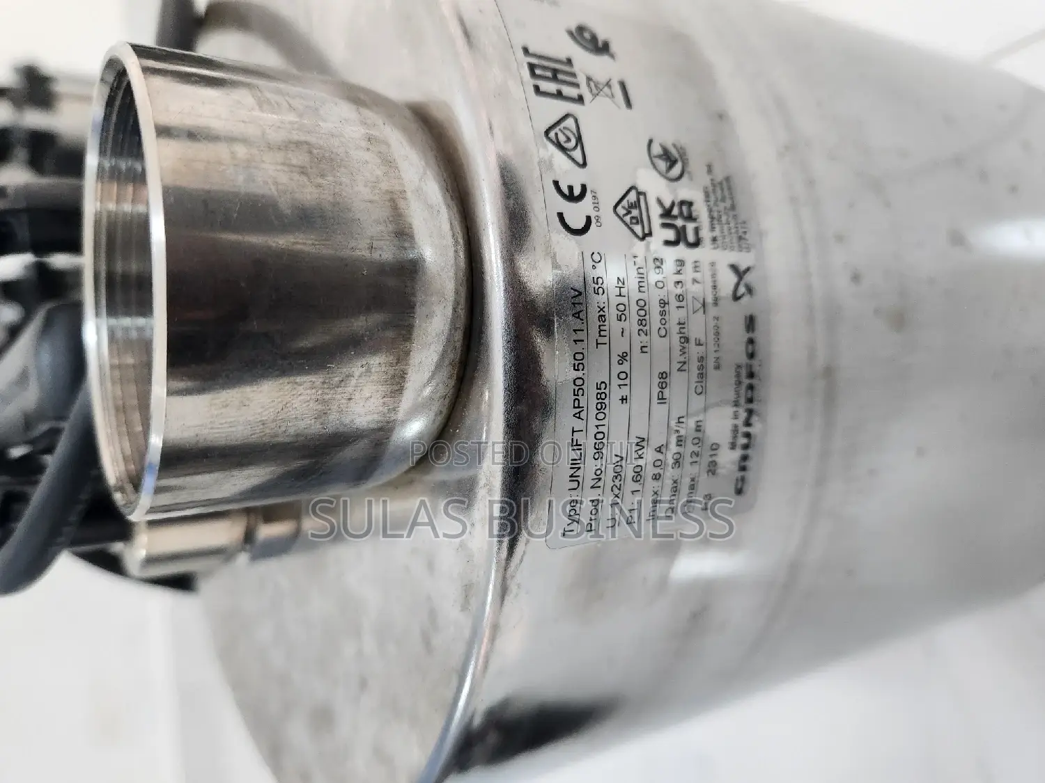 1.5 Hp GRUNDFOS Stainless Steel Sewage Pump,