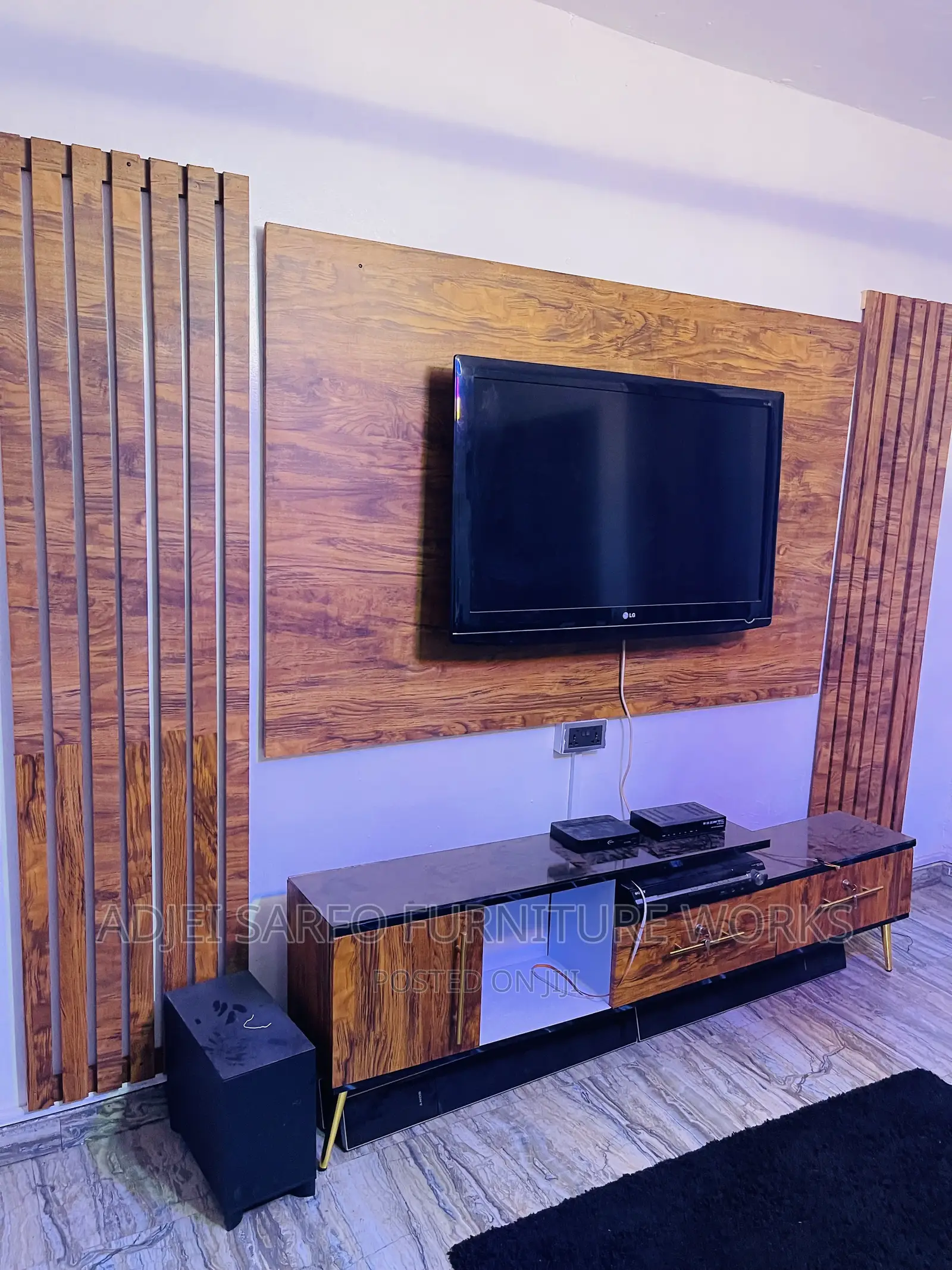 Original Tv Stand With Tv Board and Wall Panel