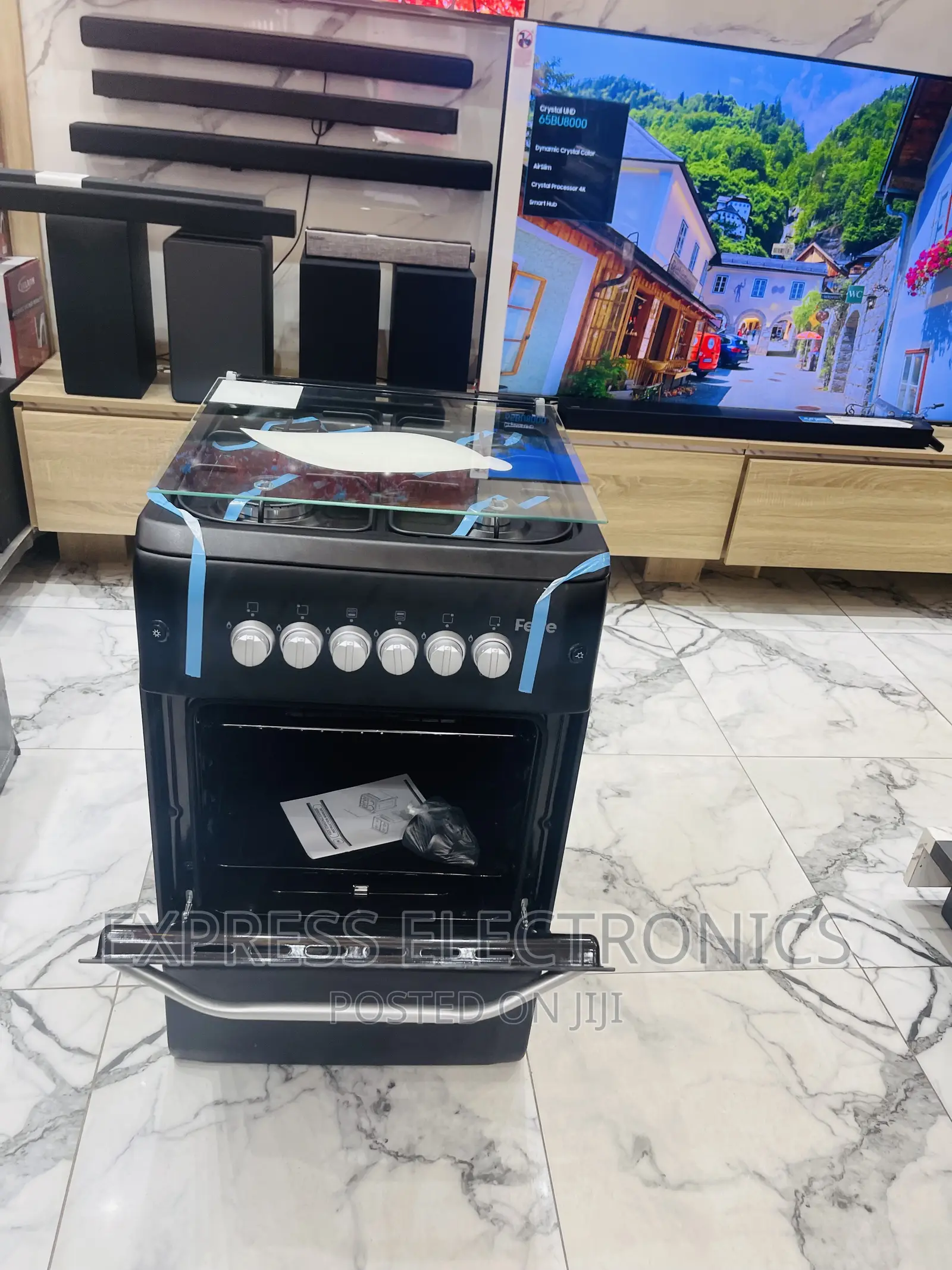 Ferre Gas Black 4burner Oven 50/55 Oven 