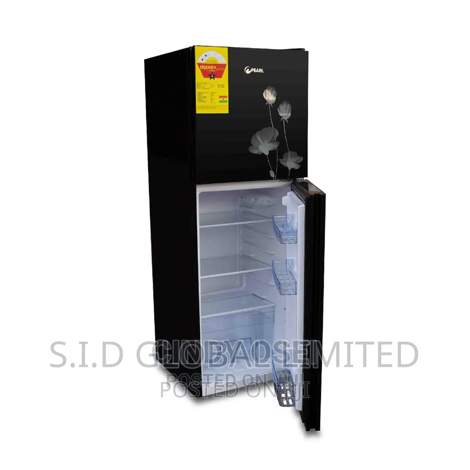 Pearl 138ltr Black Mirror Double Door Fridge PF 20T