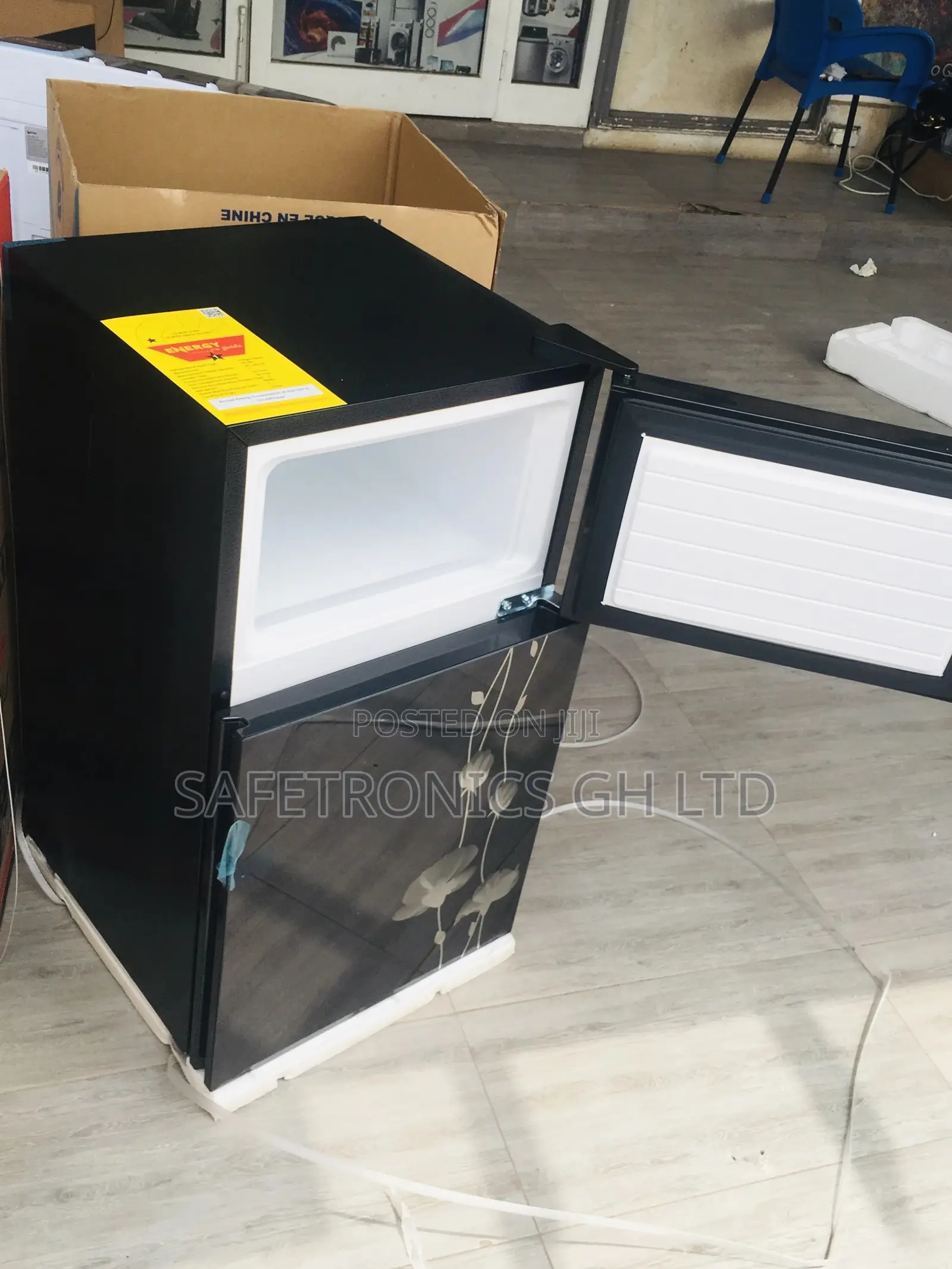 Pearl Black Glass Topfreezer Doubledoor Pf-10t Fridge