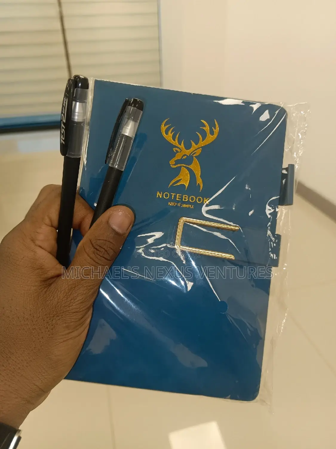 Diary Note or Notebook Blue With 2 Pens