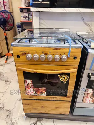 Neatly Sealed Light Wooden Gas Cooker Oven 4burner