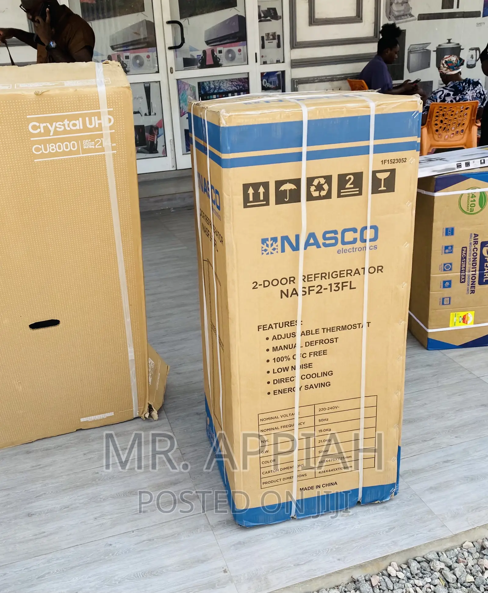 Nasco Nasf2-13fl 2 Door Electric Fridge(Silver).
