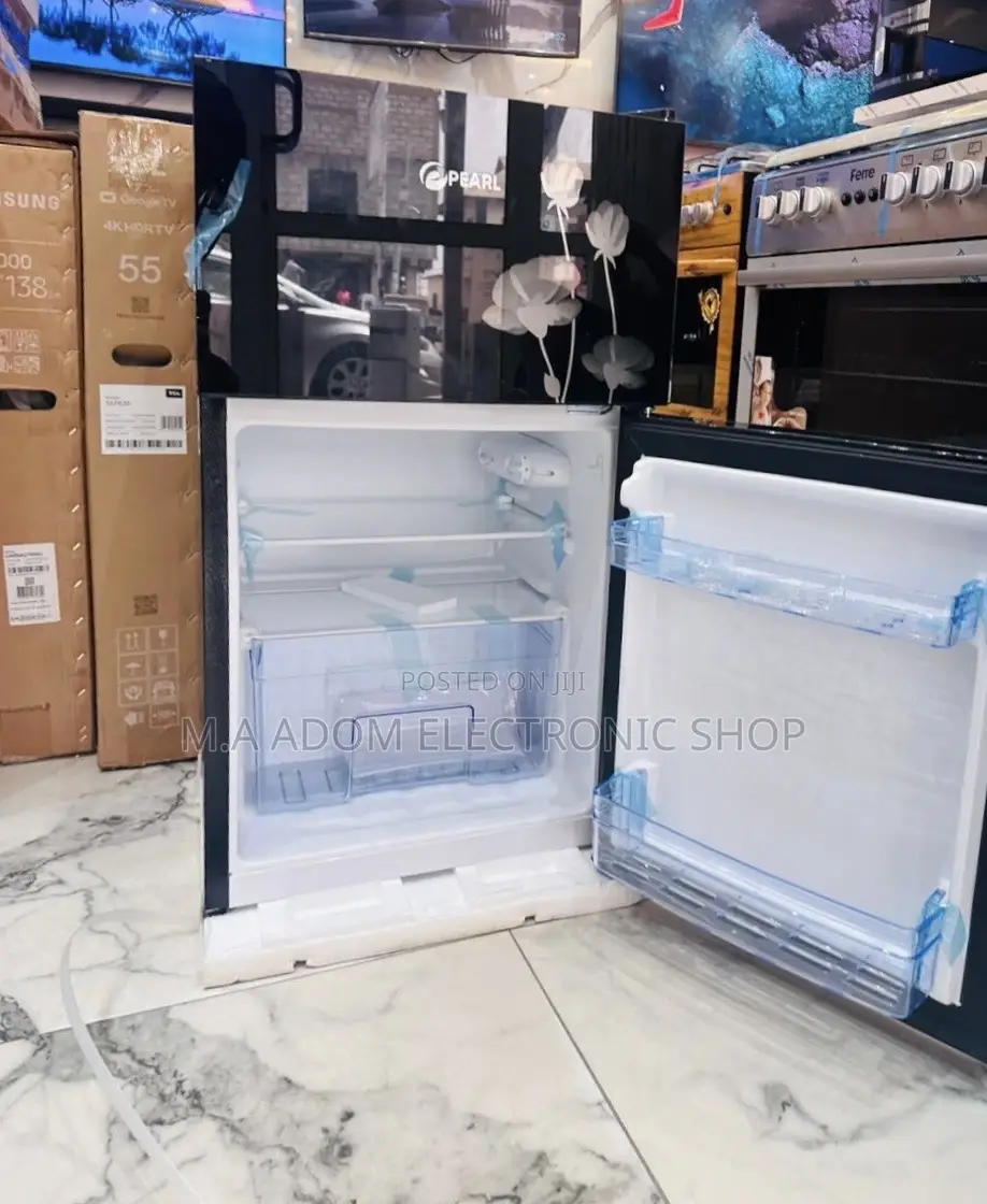Latest Pearl Pf-10t Double Door Electric Fridge,Black.