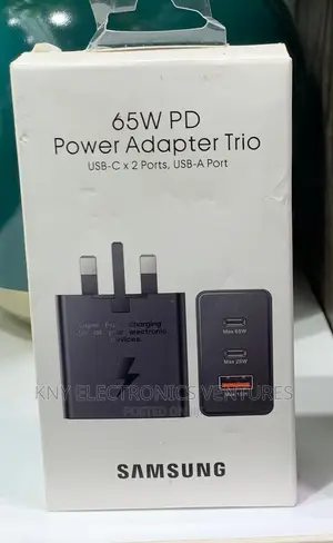 65W Pd Power Adapter Trio Usb-C 2 Ports,Usb-a Port