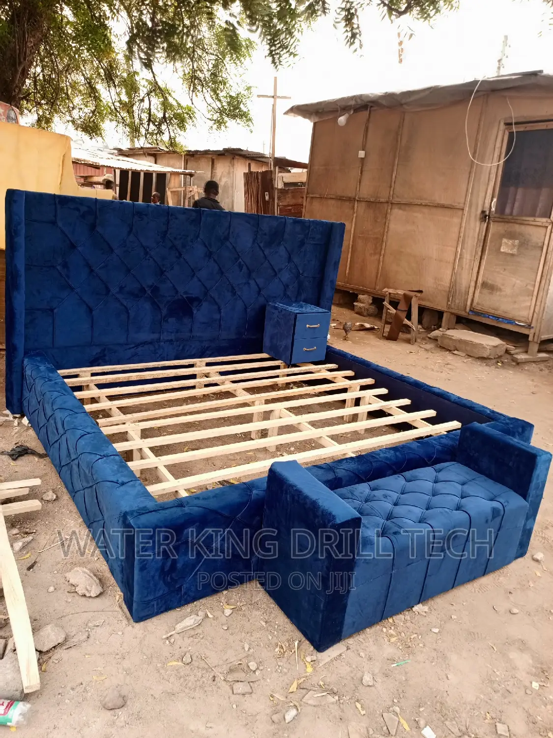 King Size Bed Frames With Side Drawers and Ottoman