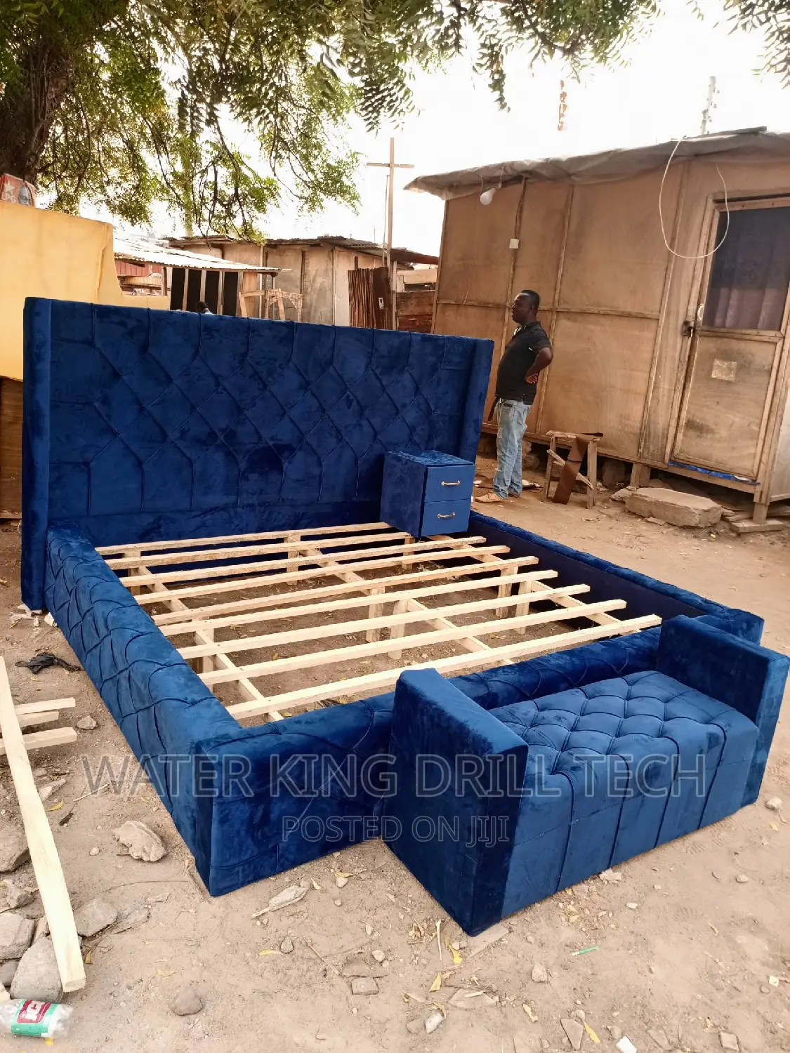King Size Bed Frames With Side Drawers and Ottoman