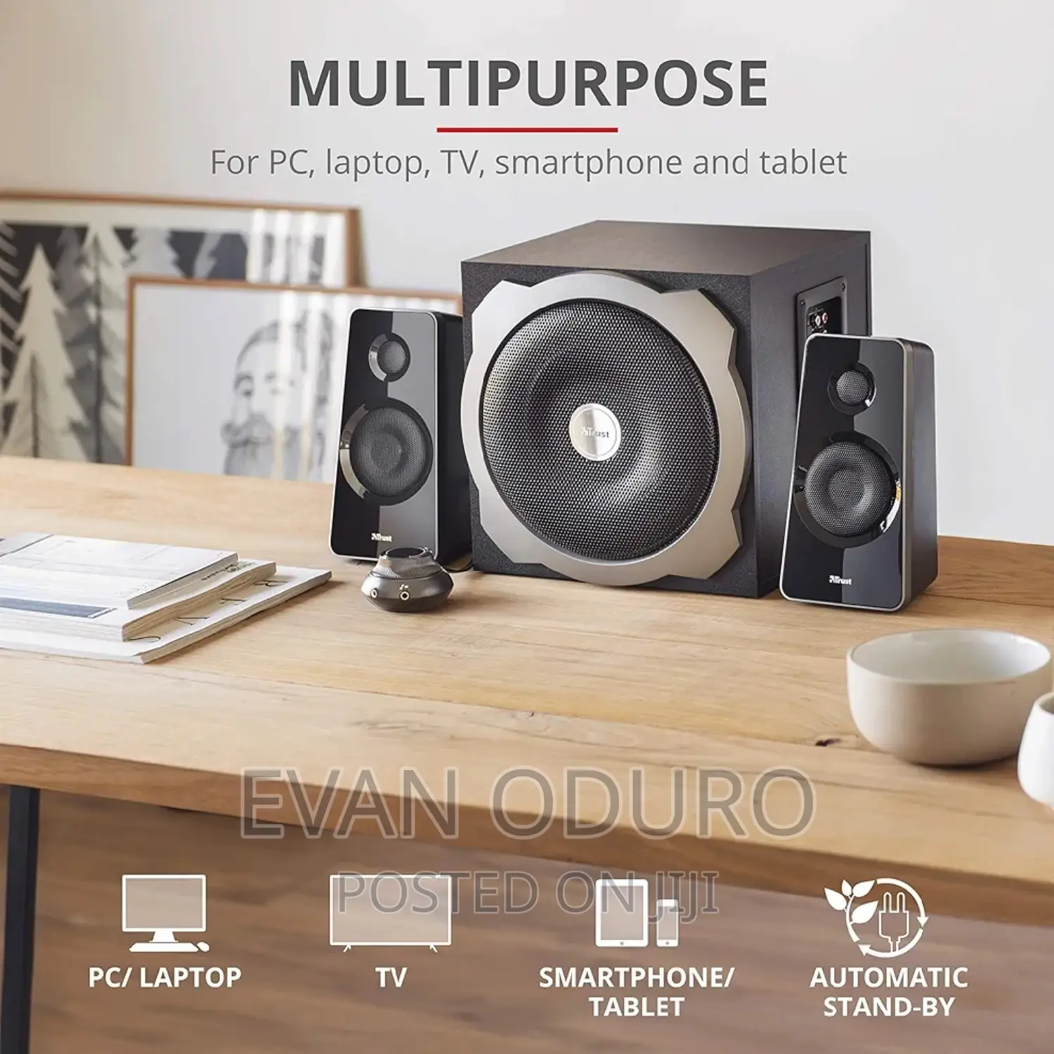 Powerful Trust 2.1 Speakers PC,Laptop,TV, Tablet Smartphone