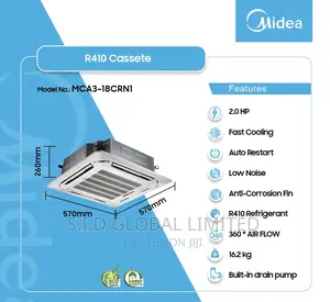 Inverter Midea 2.0hp R410 Cassette Air Conditioner